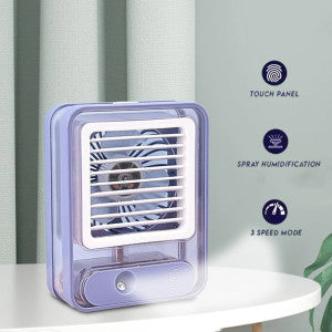 Portable Mist Fan for desk use with water mist and quiet operation