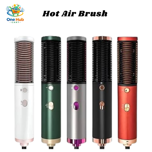 Hot air brush with multiple color options on a white background