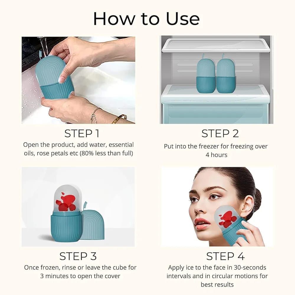 Cooling Ice Roller for face to reduce swelling, tighten pores, and refresh skin instantly